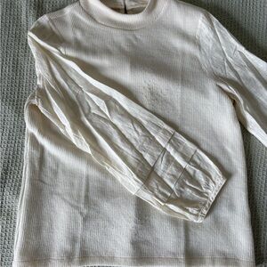 Madewell Cream Ribbed Knit Top